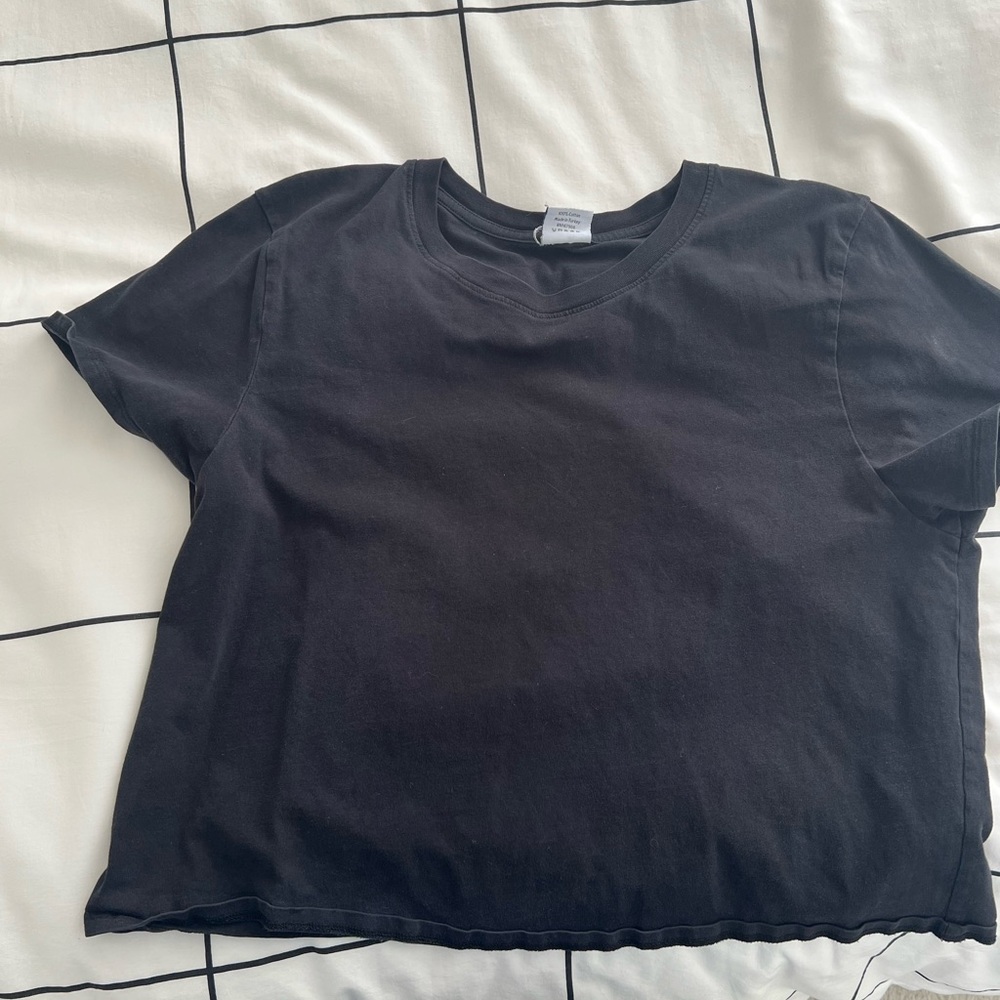 Outdoor Voices Classic Black T-Shirt crop size L